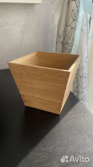 Кашпо икеа Vildapel бамбук квадратное