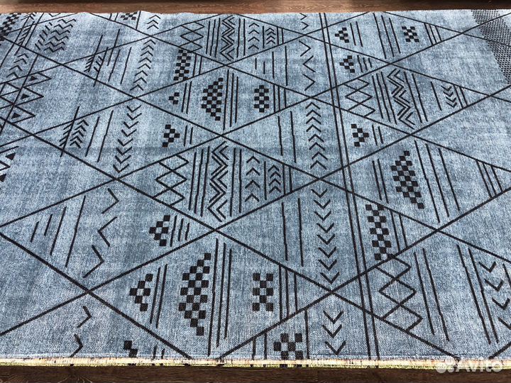 Ковер, гобелен хлопковый 160 х 300 синий