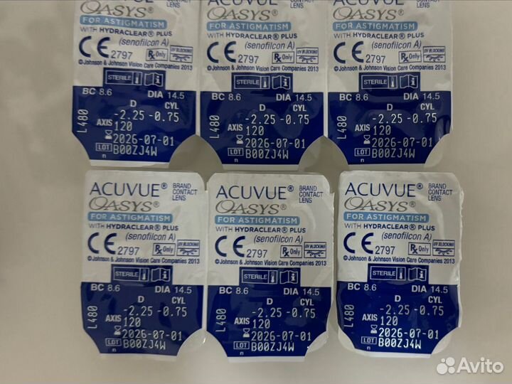 Линзы acuvue oasys for astigmatism -2.25