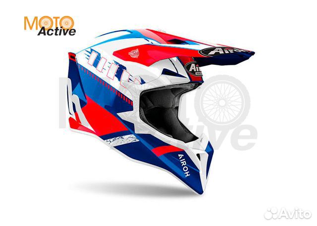 Кроссовый шлем Airoh Wraaap V24 Feel Blue/Red Glos