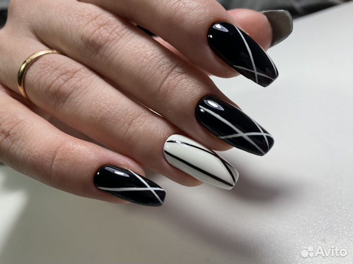 Наращивание ногтей, покрытие гель лаком