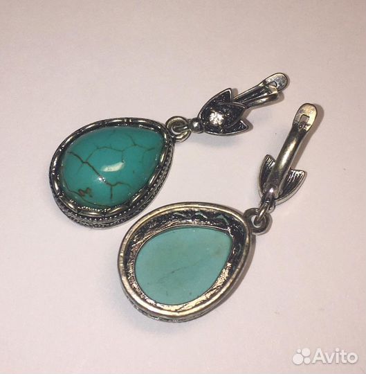 Серьги бирюза