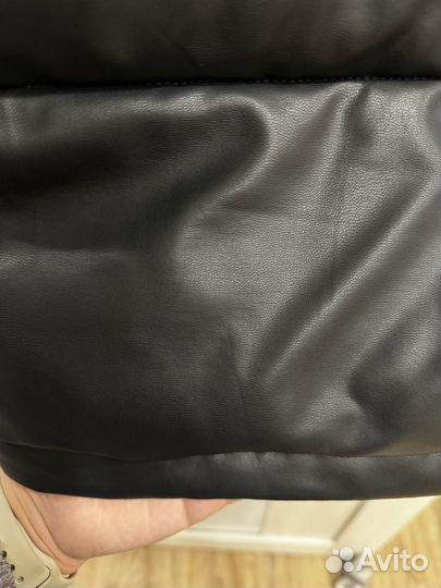 Пуховик женский экокожа