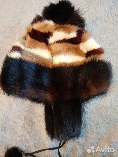 Шапка для девочки из норковых кусочков