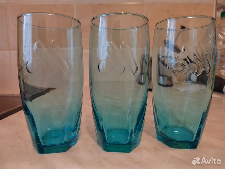 Бокалы из Вкусно и точка 3 шт бирюзовые