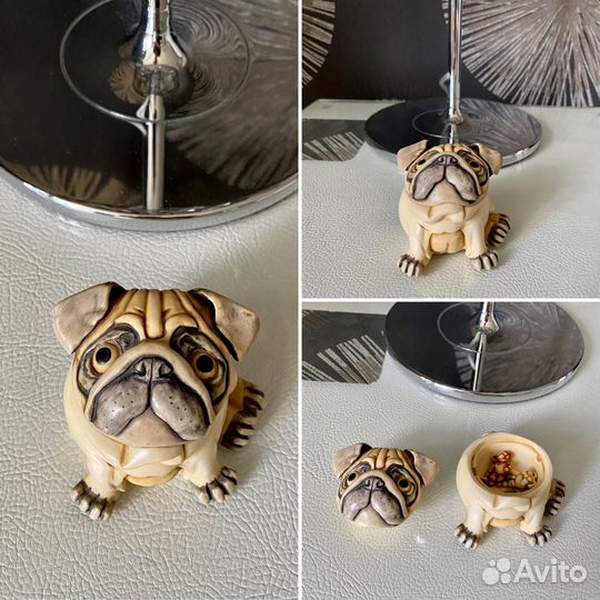 Статуэтки мопс фарфор и кость