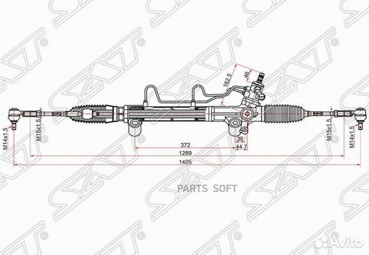SAT ST-44200-0K040 Рейка рулевая fortuner/hilux 05