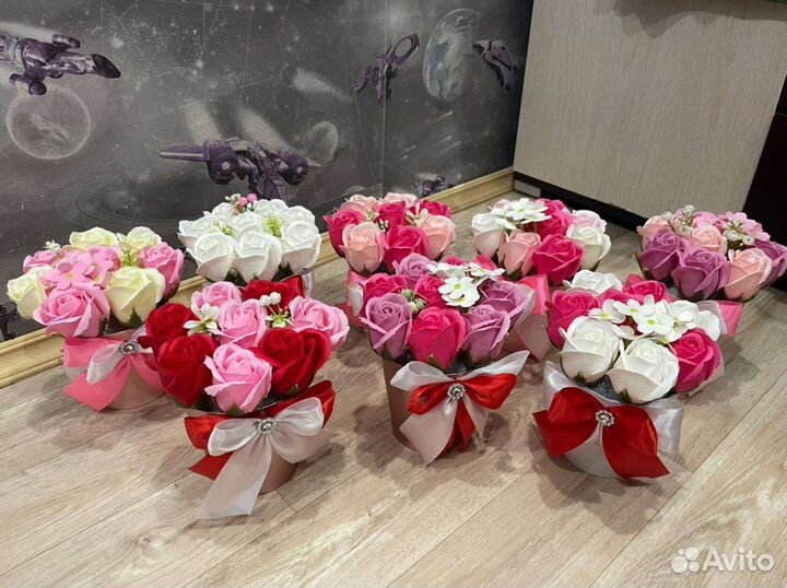 Цветы букеты из мыльных роз