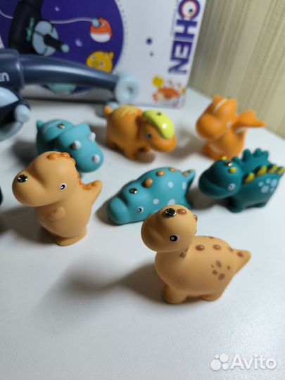 Игра-рыбалка для ванной с динозавриками. Новая