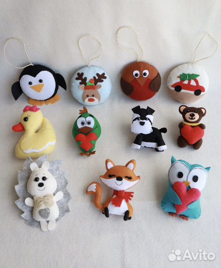 Елочные игрушки из фетра