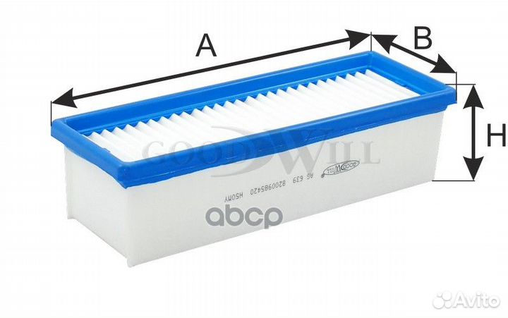 Фильтр воздушный renault duster, logan (dCi)