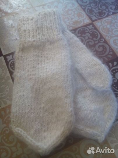 Варежки из пуха кролика