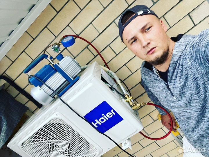 Установка сплит-систем, закладка труботрассы