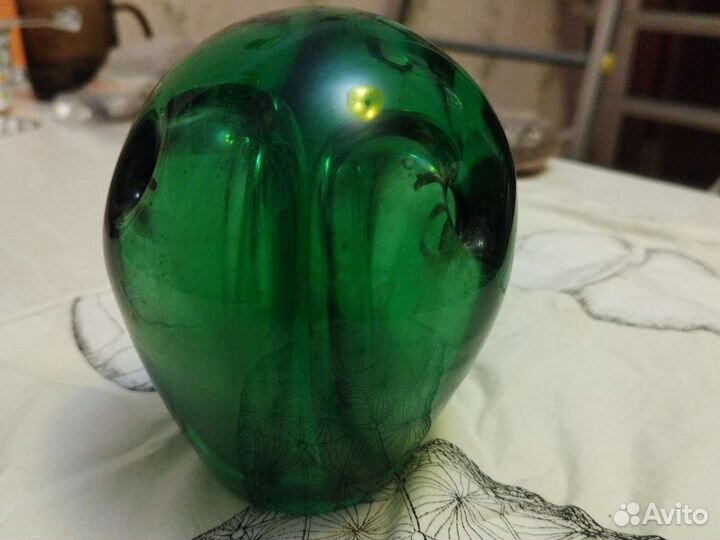 Ваза для цветов СССР из цветного стекла