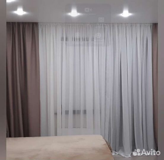 Тюль штора на шторной ленте. Новая