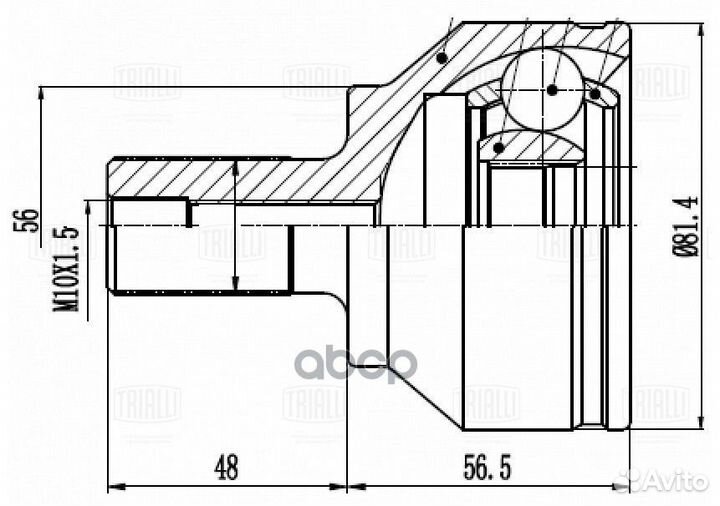 Шрус Ford Focus II (05) 1.6i AT GO1061 Trialli
