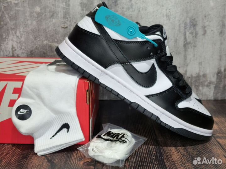 Кроссовки Nike Dunk low Black White Panda