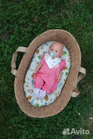 Плетеная люлька колыбель для куклы реборна