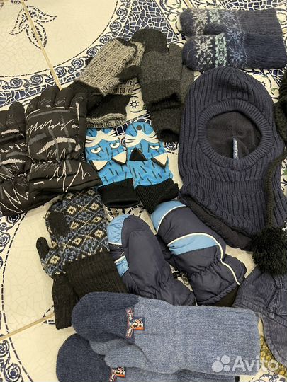 Шапка шлем снуд шарф варежки