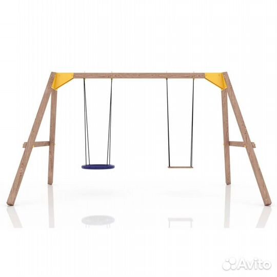 Уличные качели из дерева для дачи