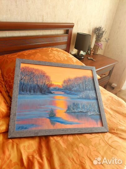 Картина маслом на холсте Рубиновый закат