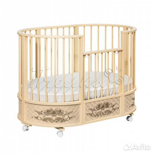 Детская кроватка круглая овальная