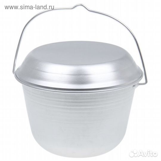 Котёлок с крышкой, 6 л, конический, травленный, цв