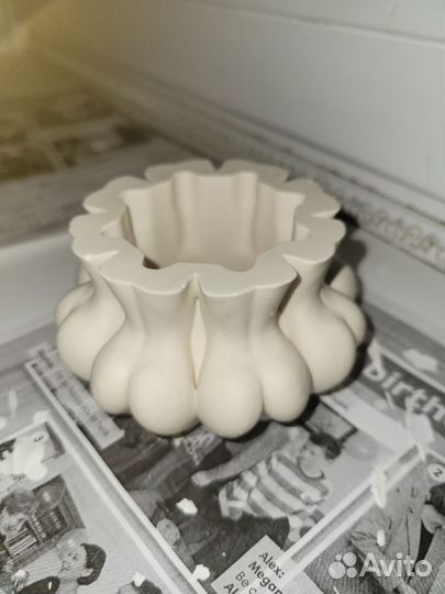 Кашпо для декора,из гипса