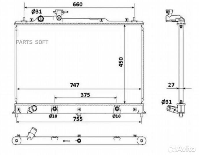 Радиатор mazda CX7 07- 2.3