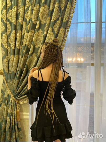 Платье мини черное