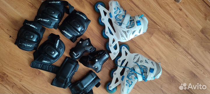 Роликовые коньки детские с защитой