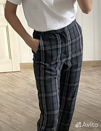 Женский костюм комплект рубашка и брюки в клетку