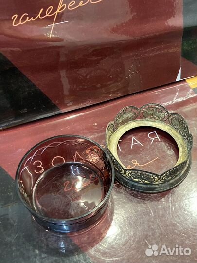 Конфетница стекло скань