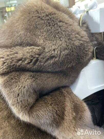 Шуба норковая с капюшоном