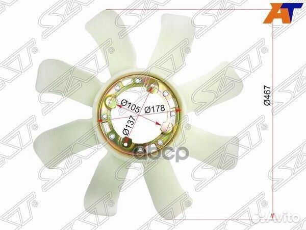 Крыльчатка вентилятора toyota 1FZ-F# ST-16361-6