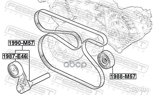 Натяжитель ремня 1990-M57 Febest