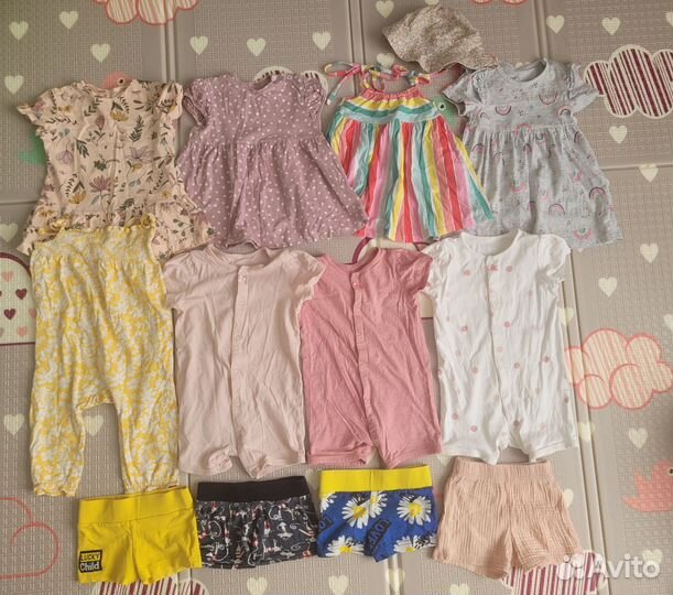 Летняя одежда для девочки пакетом 80