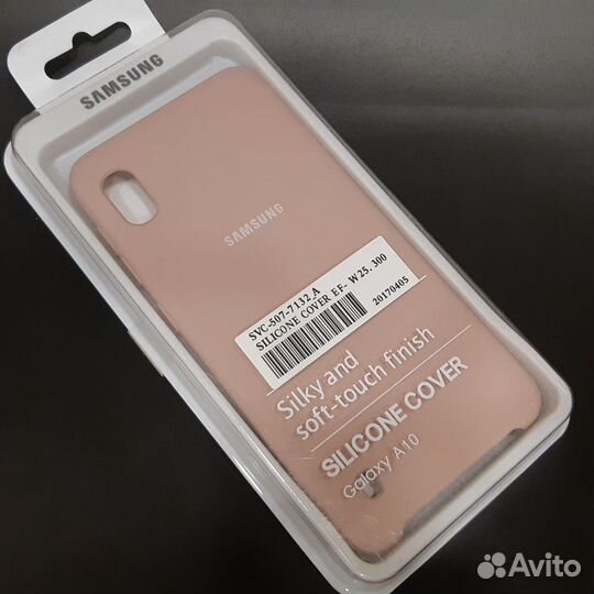 Силиконовый чехол на samsung A10 пудровый
