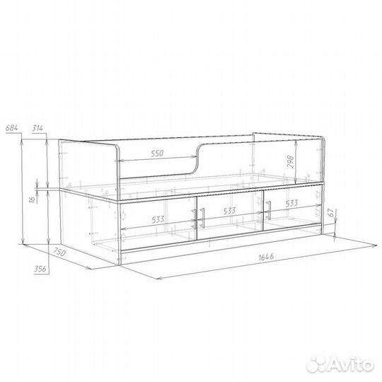 Детская кровать Легенда 35