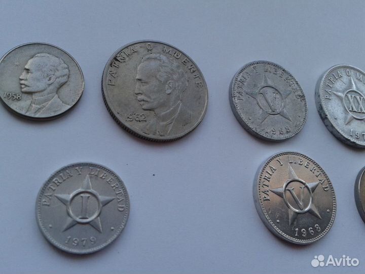 Монеты Куба сентаво 1958,1962, 1968