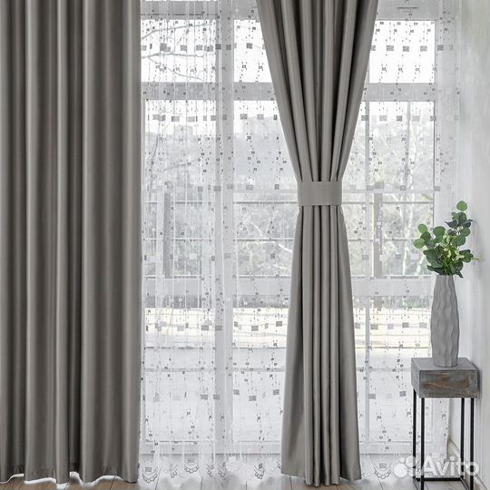 Шторы сатен Адора Хром готовые и на заказ