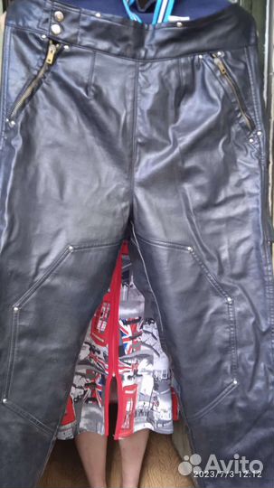 Байкерские кожаные брюки