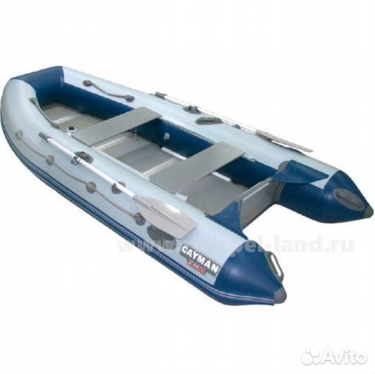 Лодка пвх Кайман N-400 серый/синий