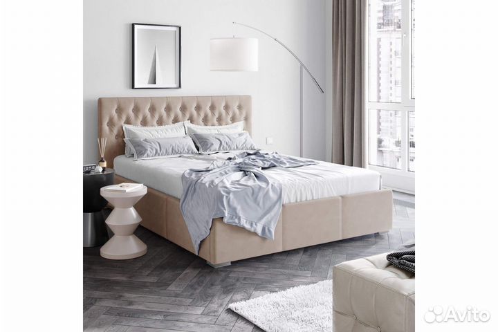 Кровать велюровая с ортопедическим основанием