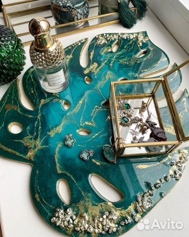 Картина, поднос, часы из эпоксидной смолы