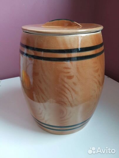 Бочка керамическая с крышкой
