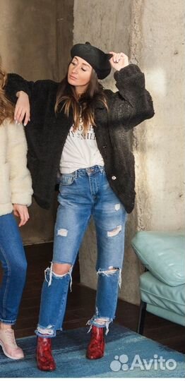 Полушубок, бомбер из овечьей шерсти matu