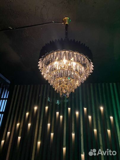 Люстра подвесная хрустальная. Люстра черная