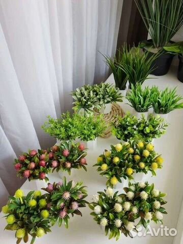 Искусственные цветы, растения, зелень, деревья