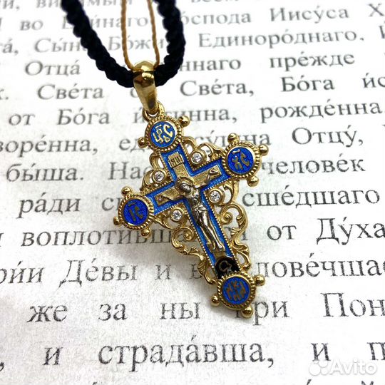 Православный крест с горячьей эмалью